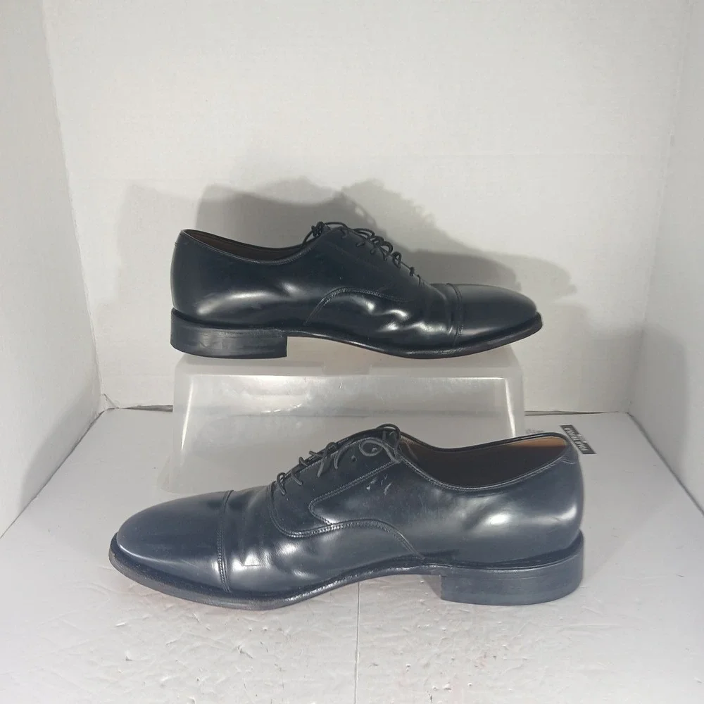 Johnston & Murphy Cap Toe Oxford 13 B Black Leather Dress Shoes 22 02981